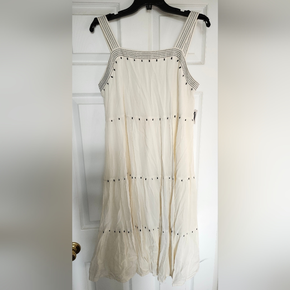 Old Navy Cream Colored Tiered Sleeveless Dress - Size M